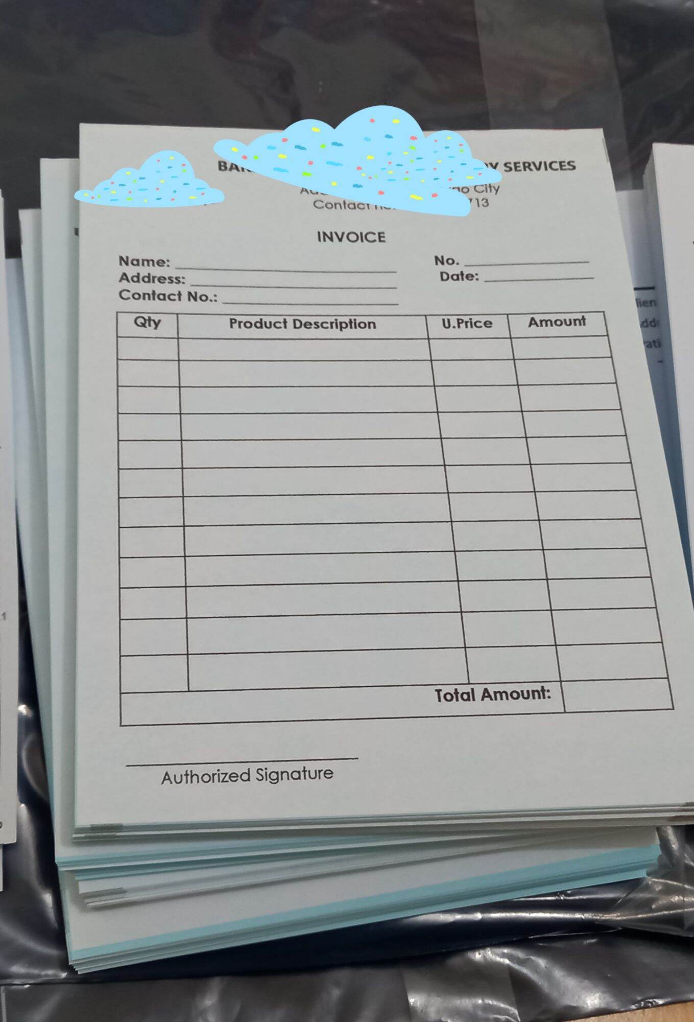 customized sales invoice. 1/4shortbond ordinary/carbonize Lazada PH