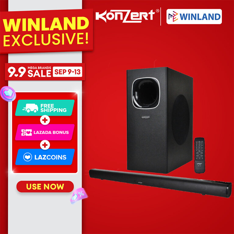 Winland KONZERT 2.1CH Soundbar Speaker System with Bluetooth & Remote