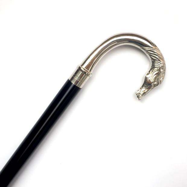 British Gentleman's Cane British Cane Silver Handle Horse Head Hook ...