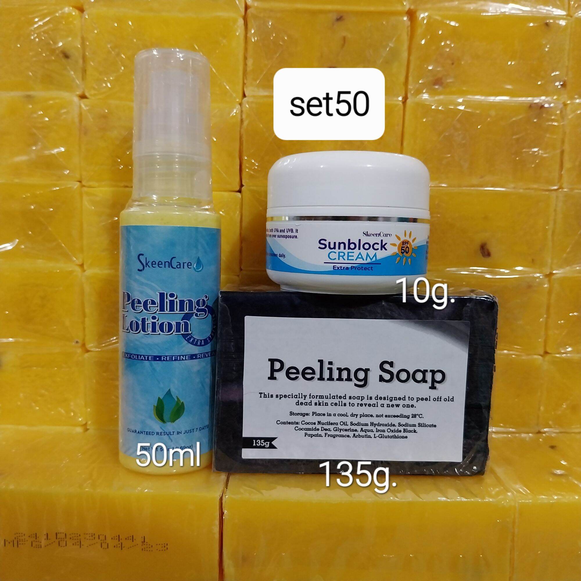 Premium Peeling Soap Set with Extra-Strength Lotion and SB Cream