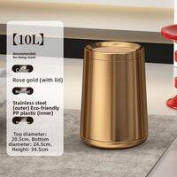 Kearing | Stainless Steel Luxury Household Trash Can With Lid