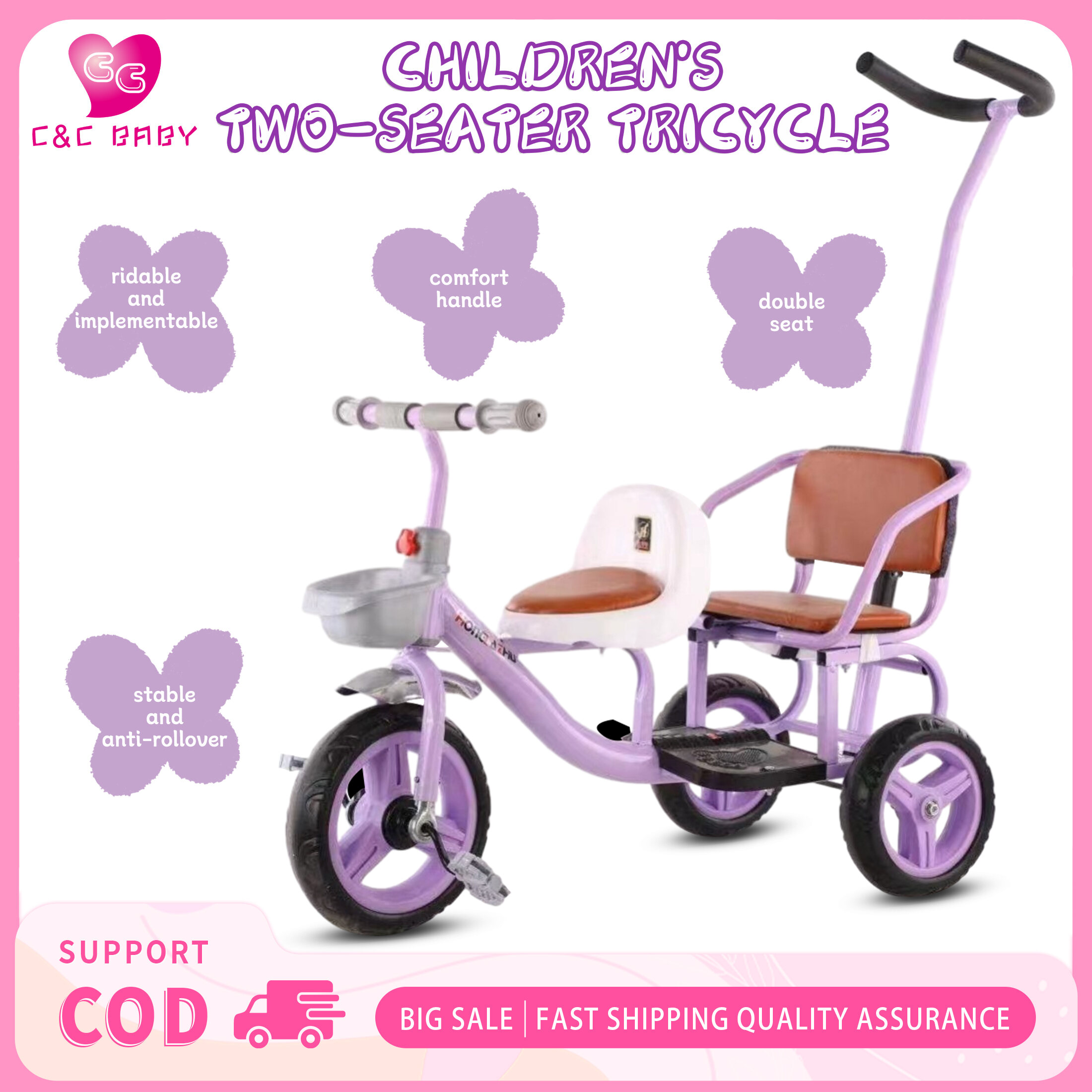 C C Two seat bicycle push bike for kids kids twin bike bike for