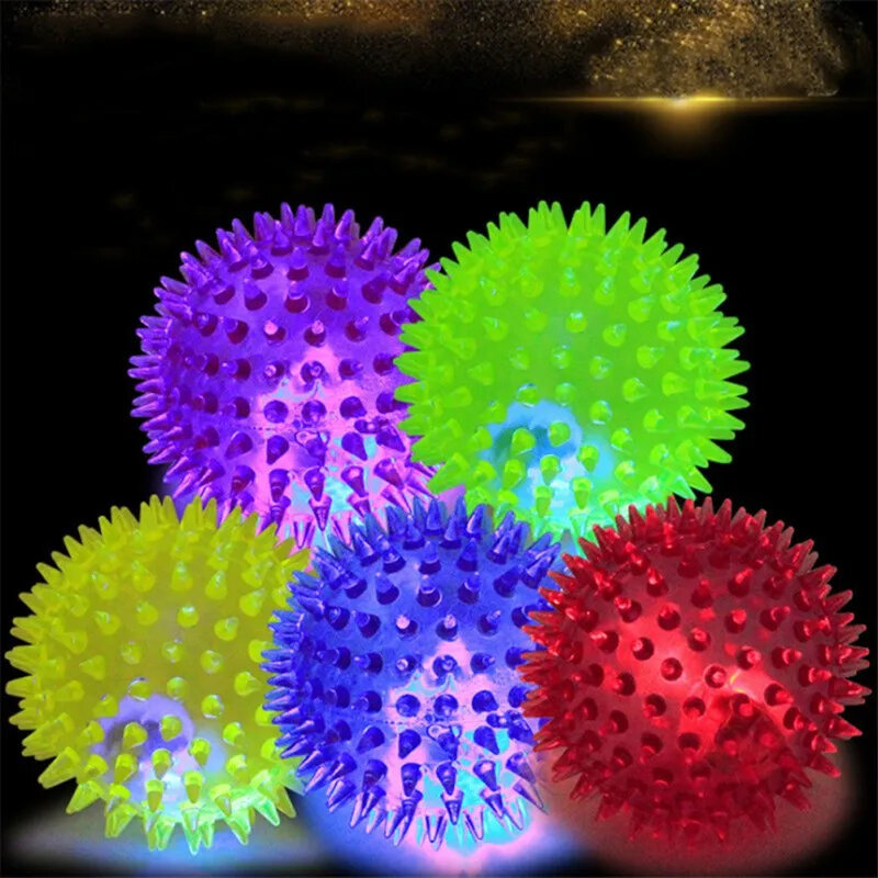 Dog Toys Luminous Sound Toy Bouncy Ball Pet Toy Flash Thorn Ball Molar Tooth Cleaning Toy Cat Dog Accessories. 