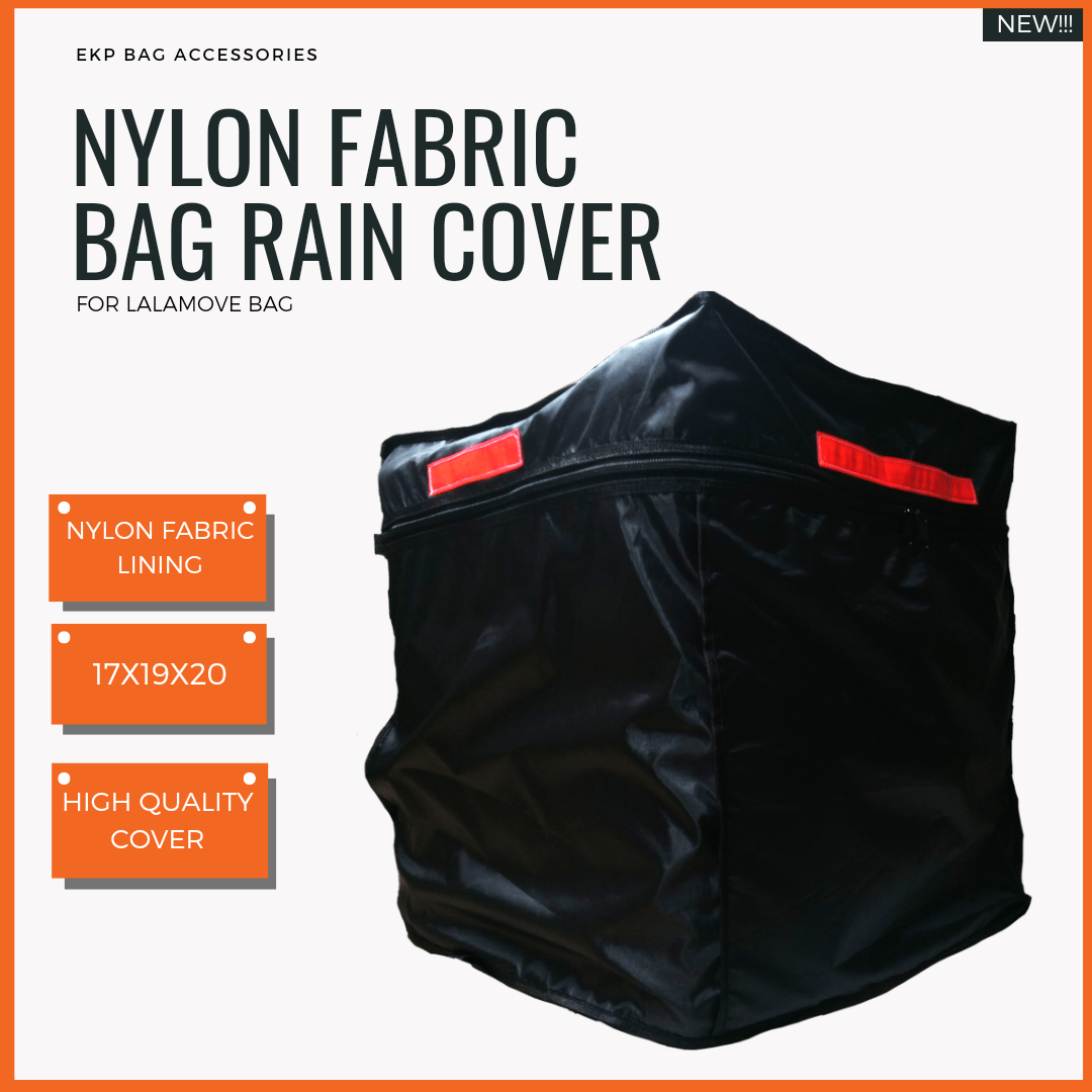 Lalamove bag rain cover with reflector (NYLON FABRIC LINING BLACK