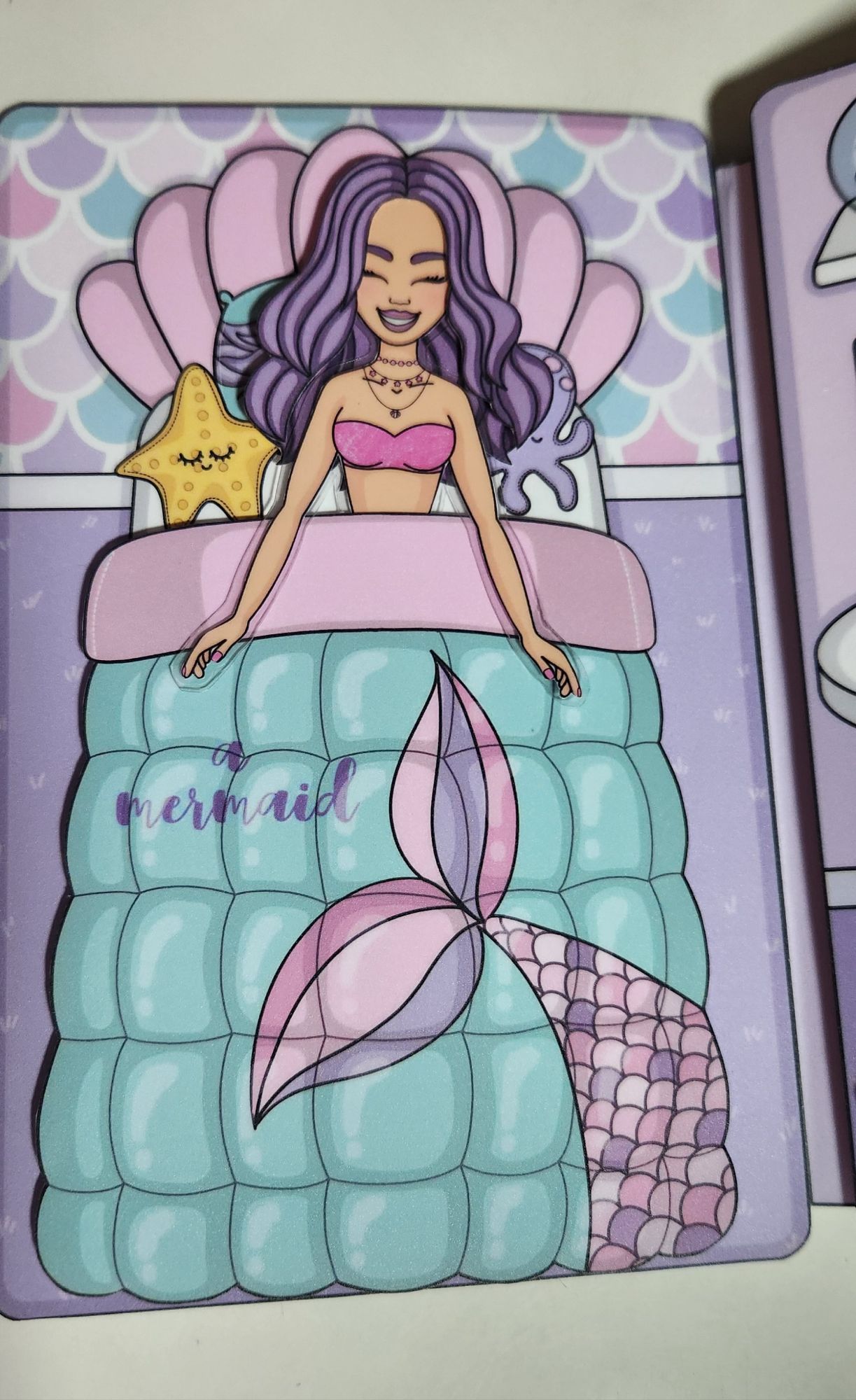 Mermaid Doll Paper House Pop-up Book Paper Doll House Quiet Book Christmas  Birthday Gift Assembled Cold Laminate