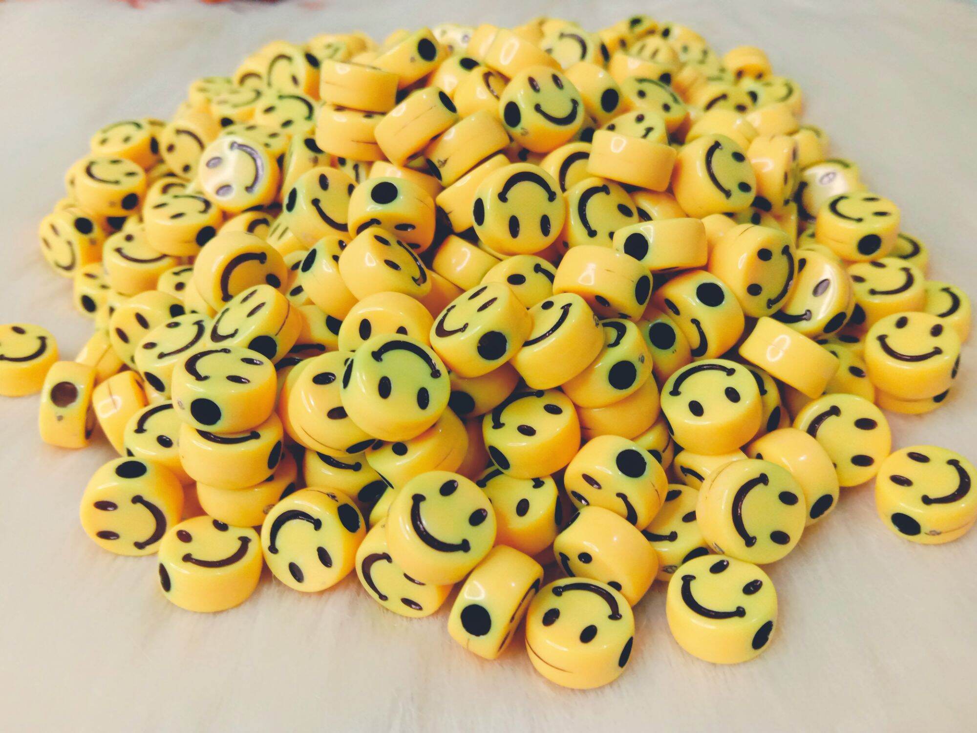 10mm Smiley Beads Use for DIY accessories Beading material (24pcs