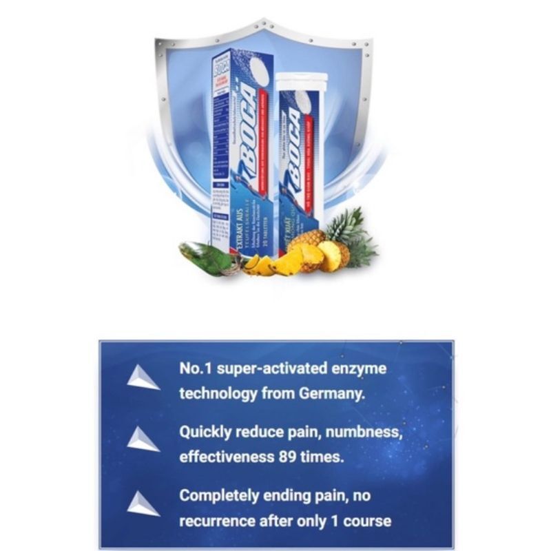 Authentic Boca 20 effervescent tablets " joint relief"