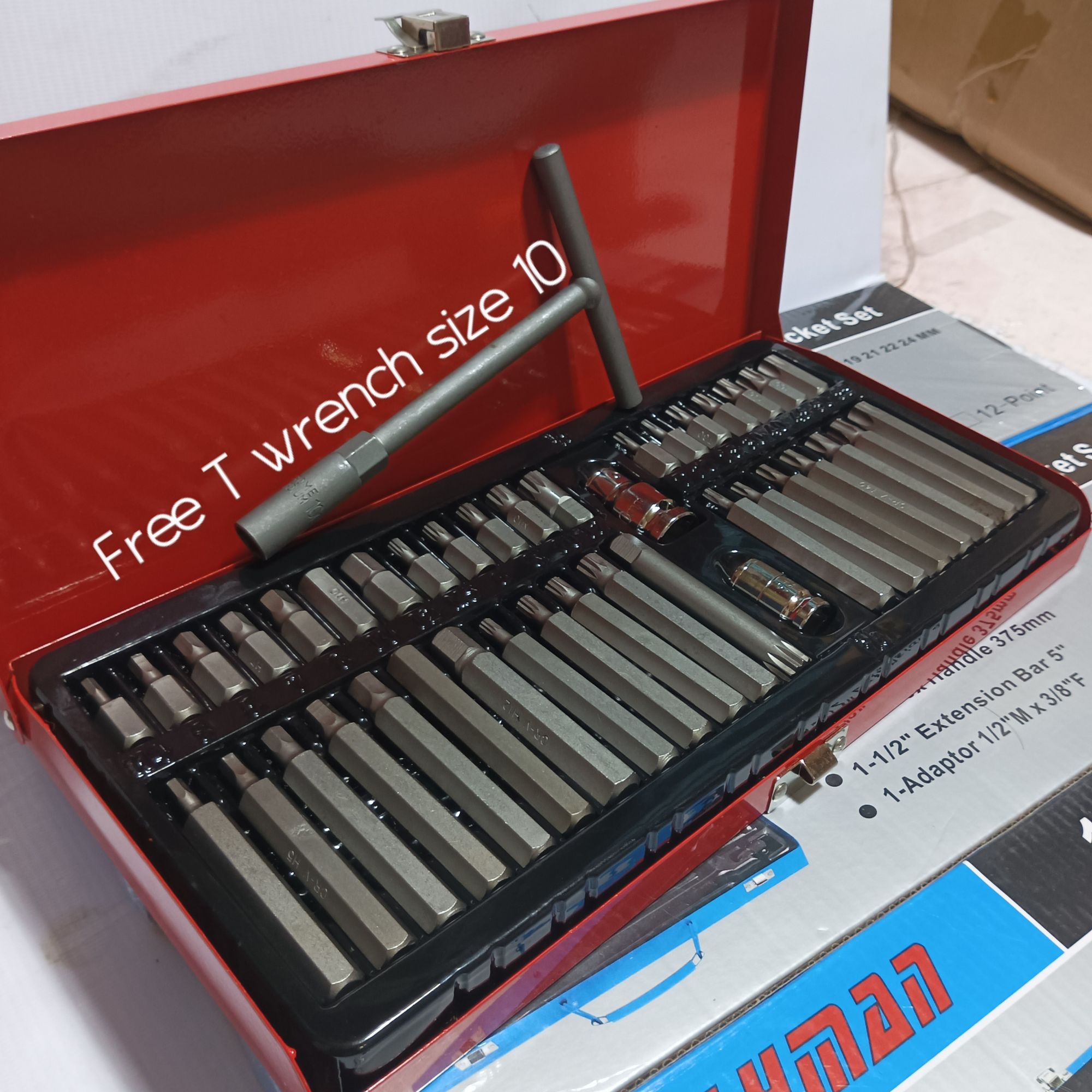 Heavy duty 40pcs Allen wrench set with free size 10 T wrench