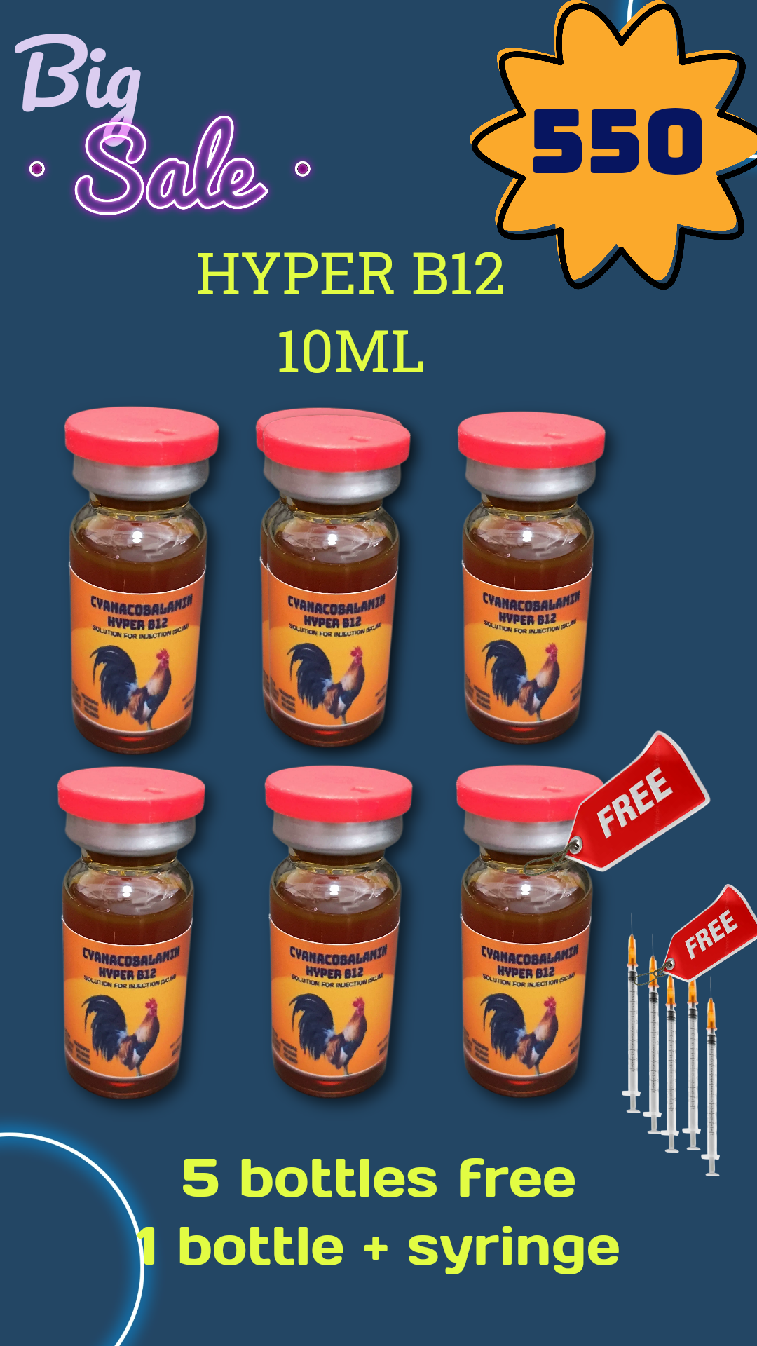 hyper b12 1000 mcg 10ml 5+1 + syringe Lazada PH