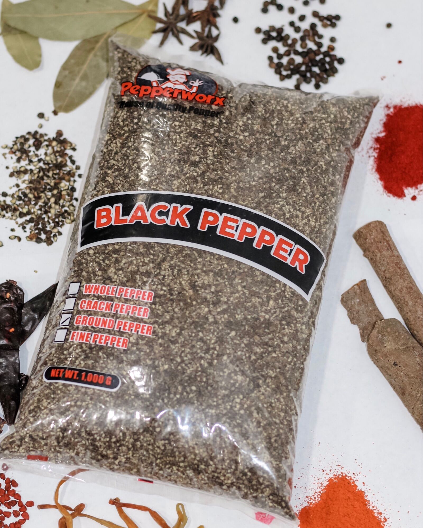 Pepper Worx Black Pepper Ground 1KG Lazada