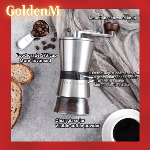 Portable Ceramic Burr Coffee Grinder - Stainless Steel (Brand: ???)
