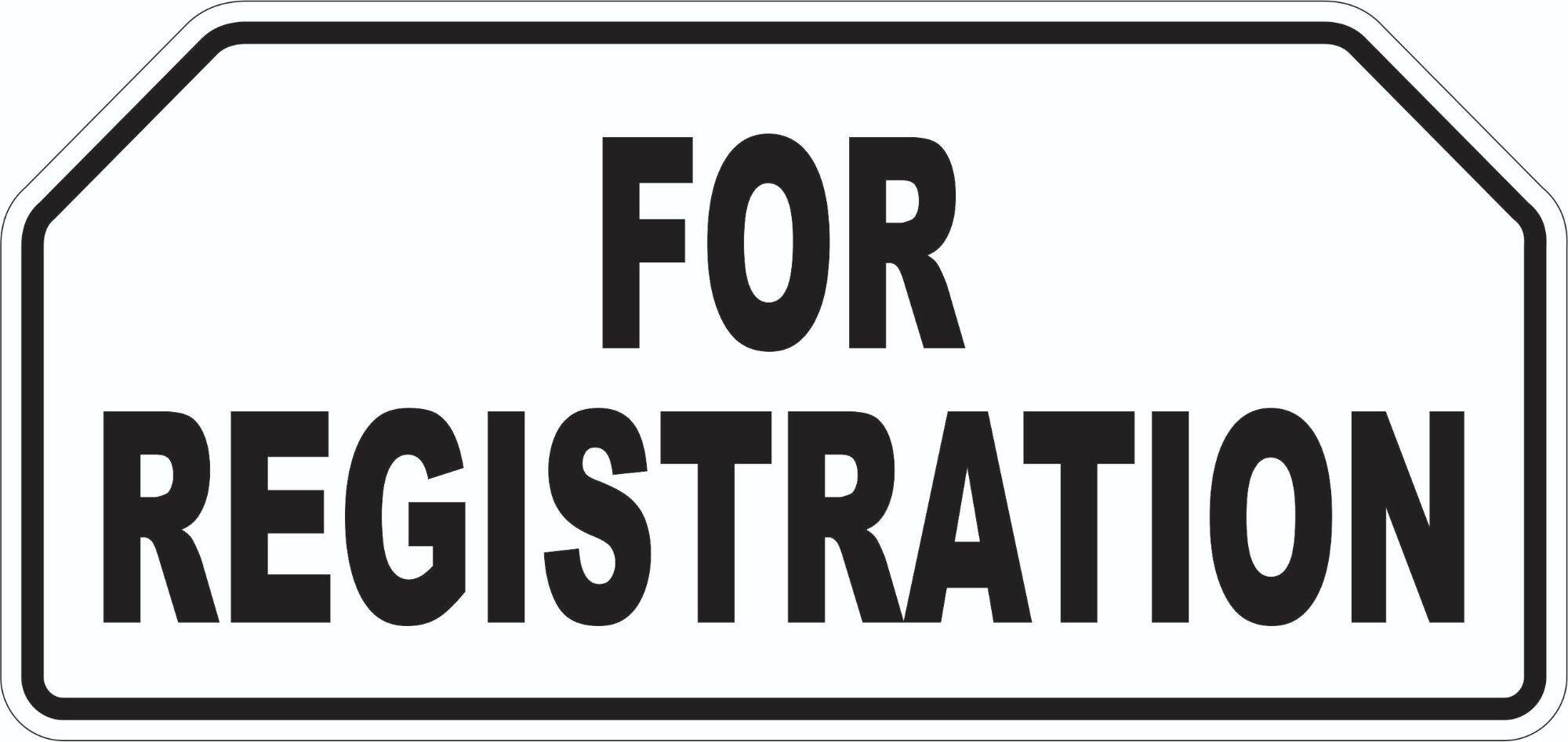 For registration clearance plate