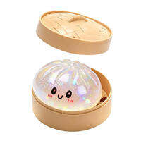 hot toys | Squishy Dumpling Steamer Bun Crystal Slow Rebound Squeeze Stress Relief Toy Food Shape Fidget Fun Gifts Ornament