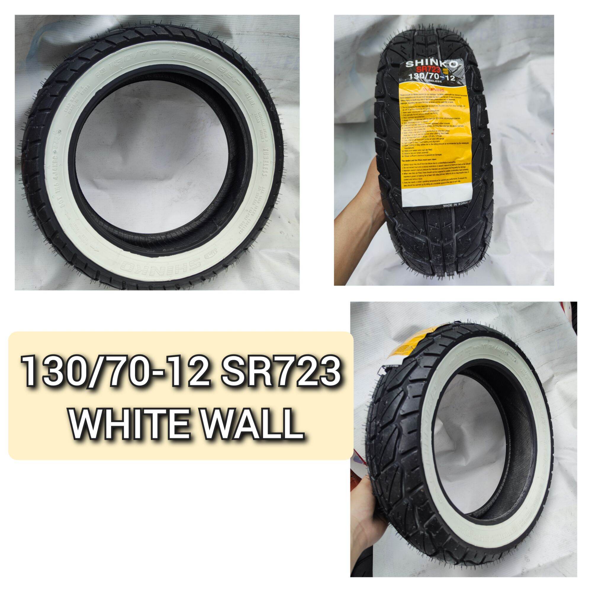 110/70-12/ 140/70-12/ 130/70-12/ 120/70-12 white side wall SR723