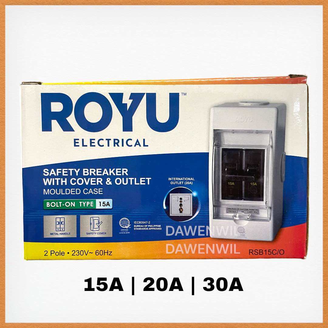 Royu Safety Breaker with Cover and Outlet | DAWENWIL