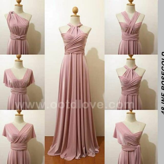 infinity dress rose gold