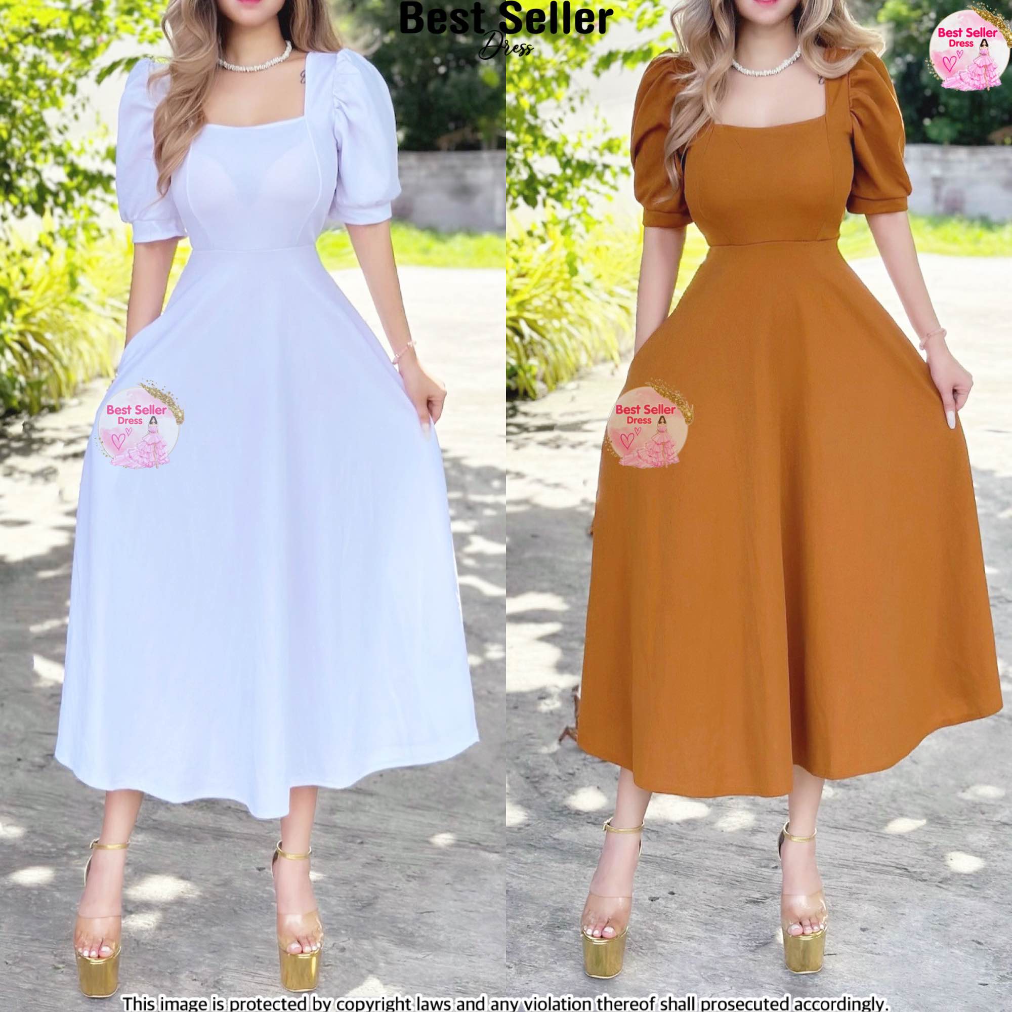 YATO White Korean Dress for Woman Casual Fitted Dress Thin Elegant Fashion  Puff Sleeve Debut Dress Sunday