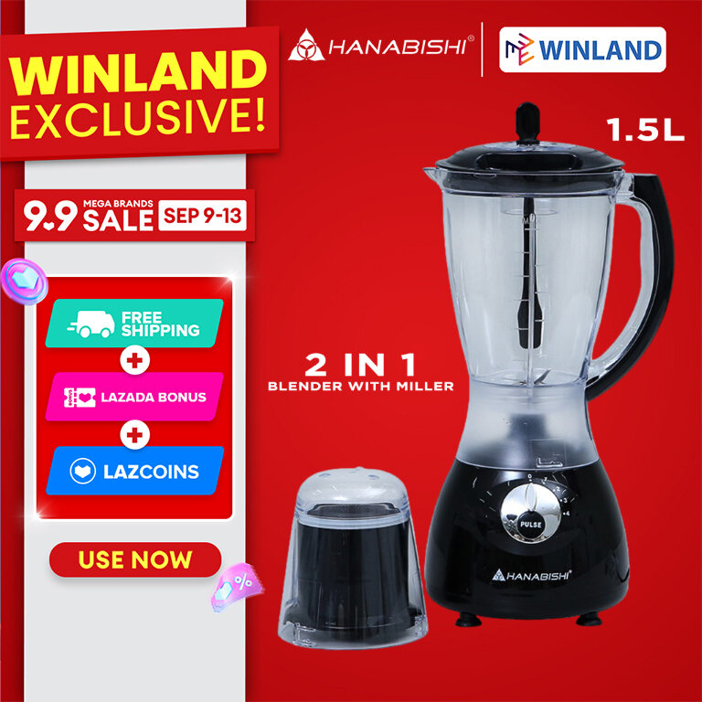 Hanabishi 2-in-1 Juice Blender and Shaker 1.5L HJB-118