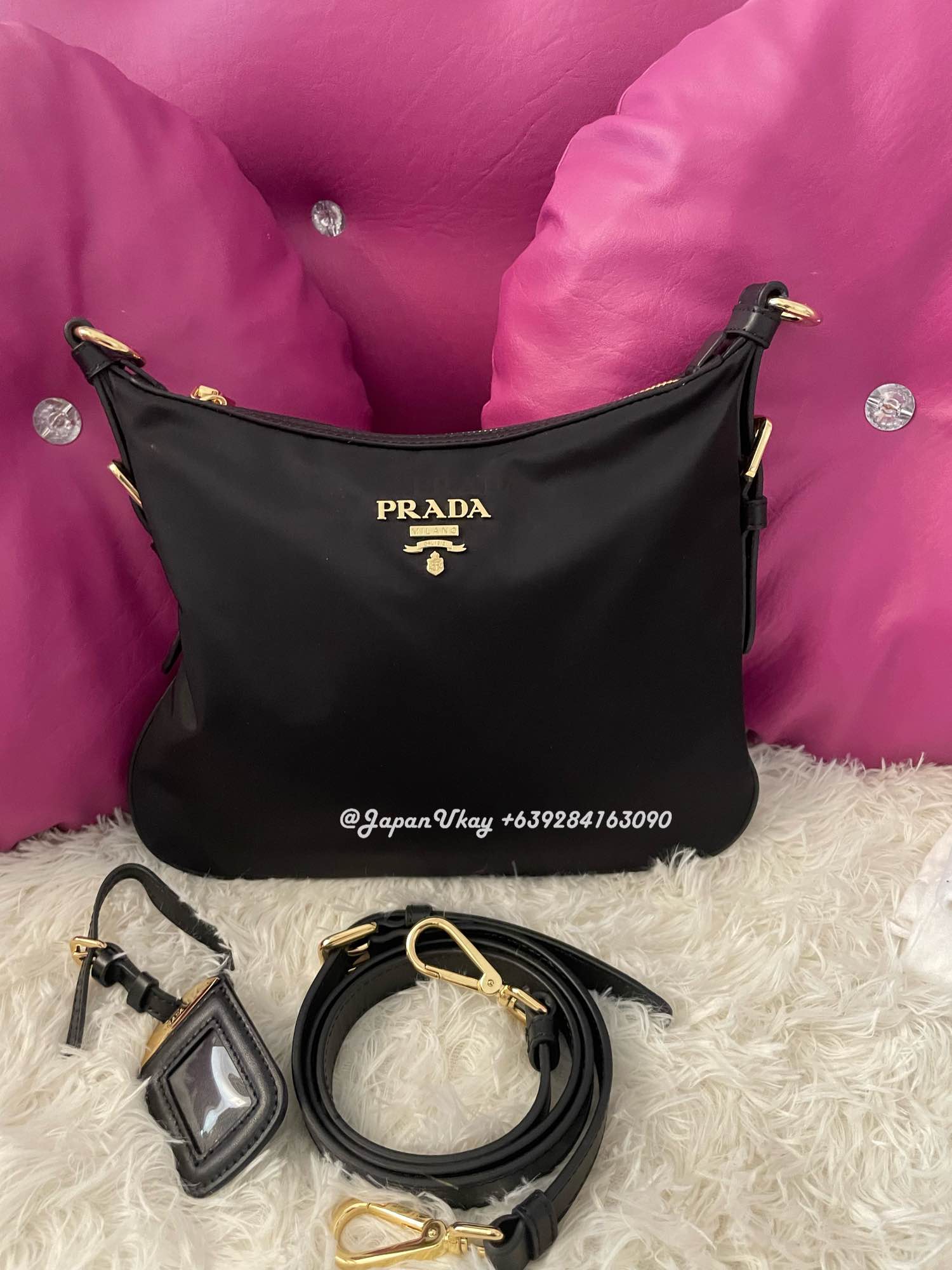 Buy Prada Bag Authentic Vintage Prada Chain Sling Bag Blac Nylon Online in  India - Etsy