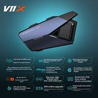 Vimoto | Full-face Intercom Music Intelligent Noise Reduction Bluetooth Headset for Motorcycle Helmet