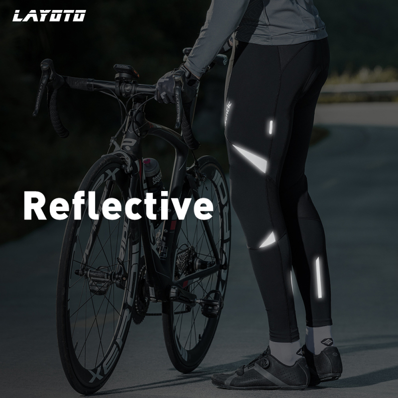 LAYOTO Men's Reflective Bicycle Pants Gel Padded Cycling