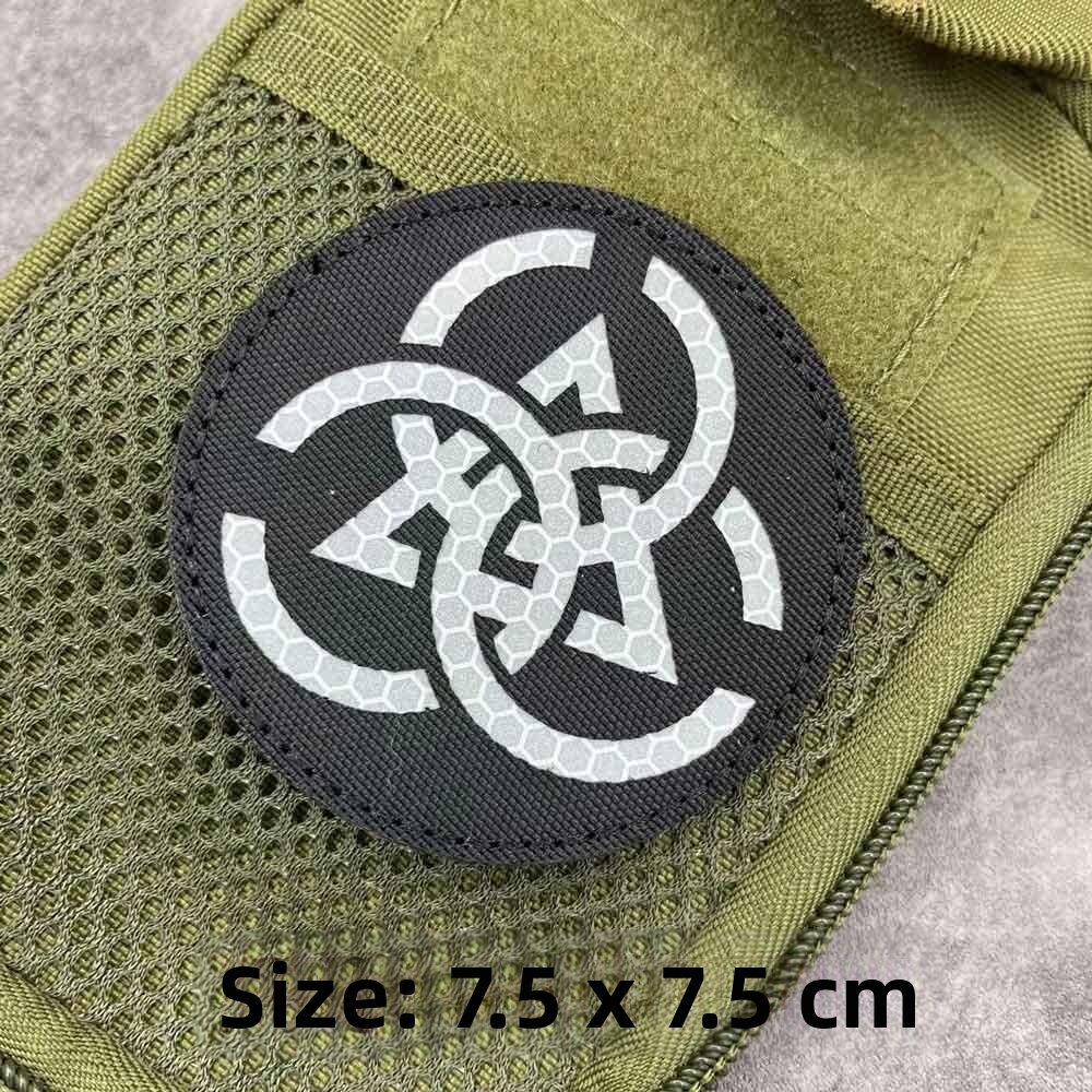Blue Archive Game Laser Cut Reflective Magic Sticker Thousand Year Old Grid Headdress Abidost Backpack Patch Military Emblem