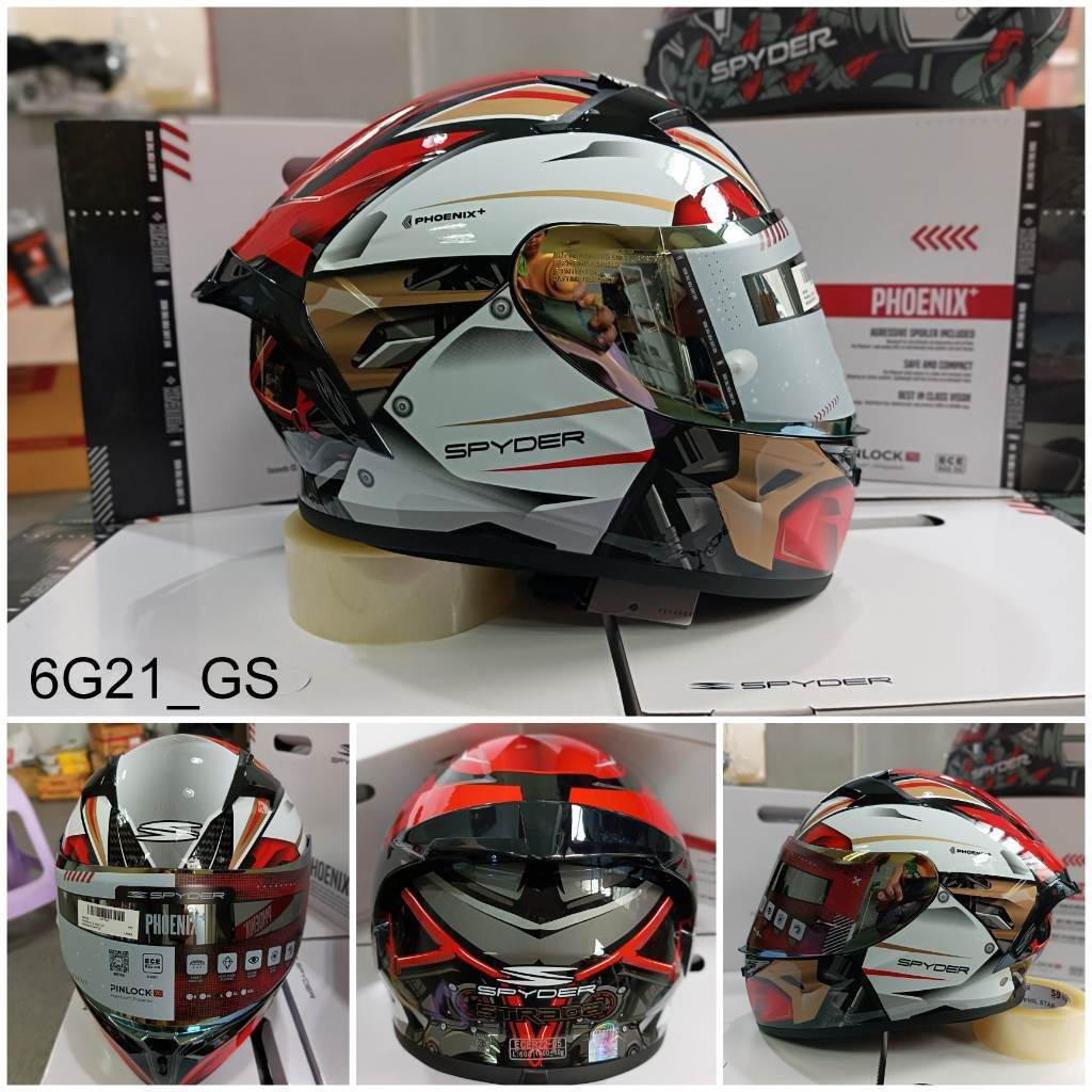 SPYDER Phoenix+ V2 GD Fullface Single Visor Helmet with Free Extra