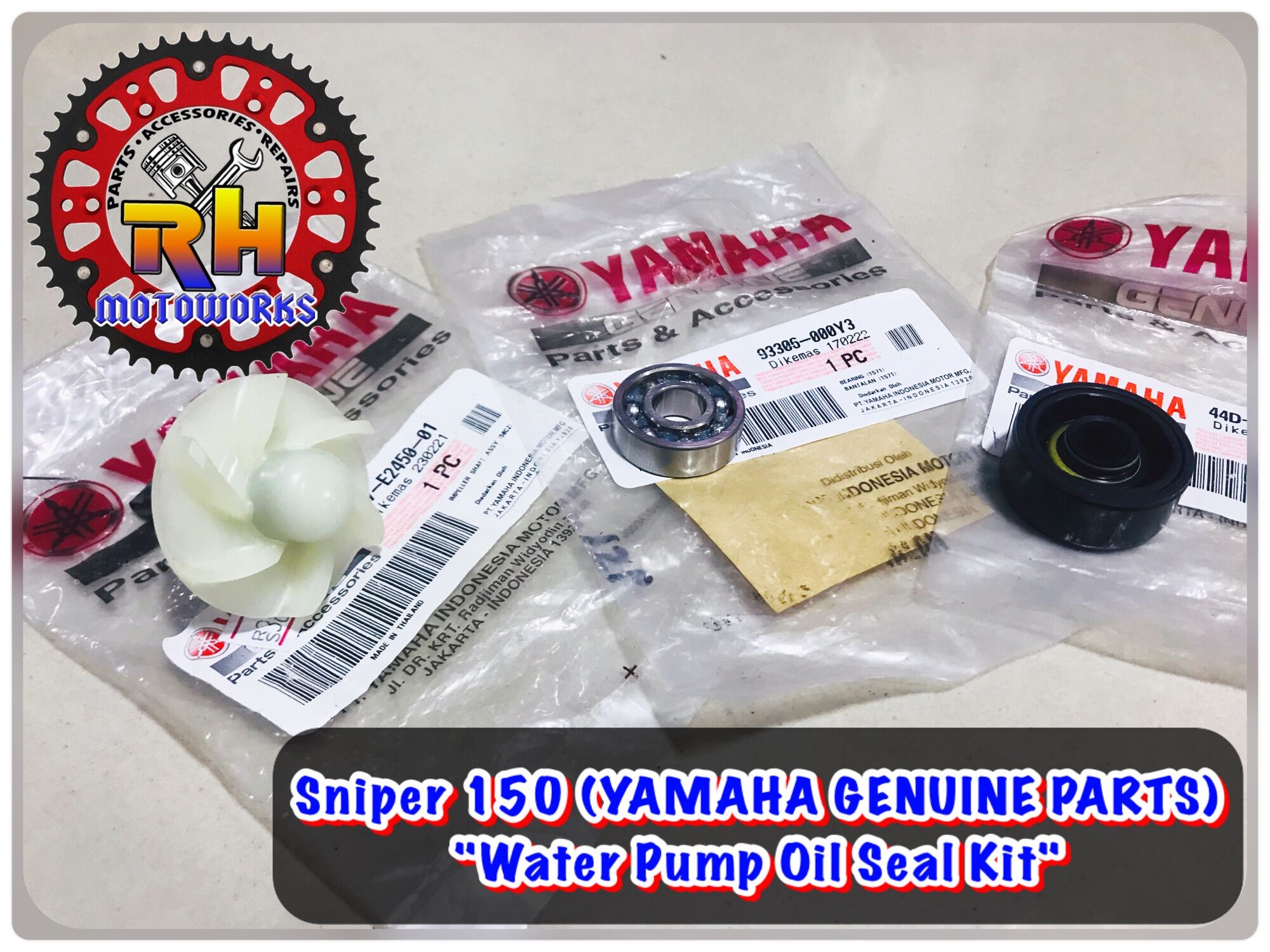 Sniper 150 Water Pump Oil Kit (Impeller, Bearing, Oil Seal) YAMAHA GENUINE PARTS Lazada PH