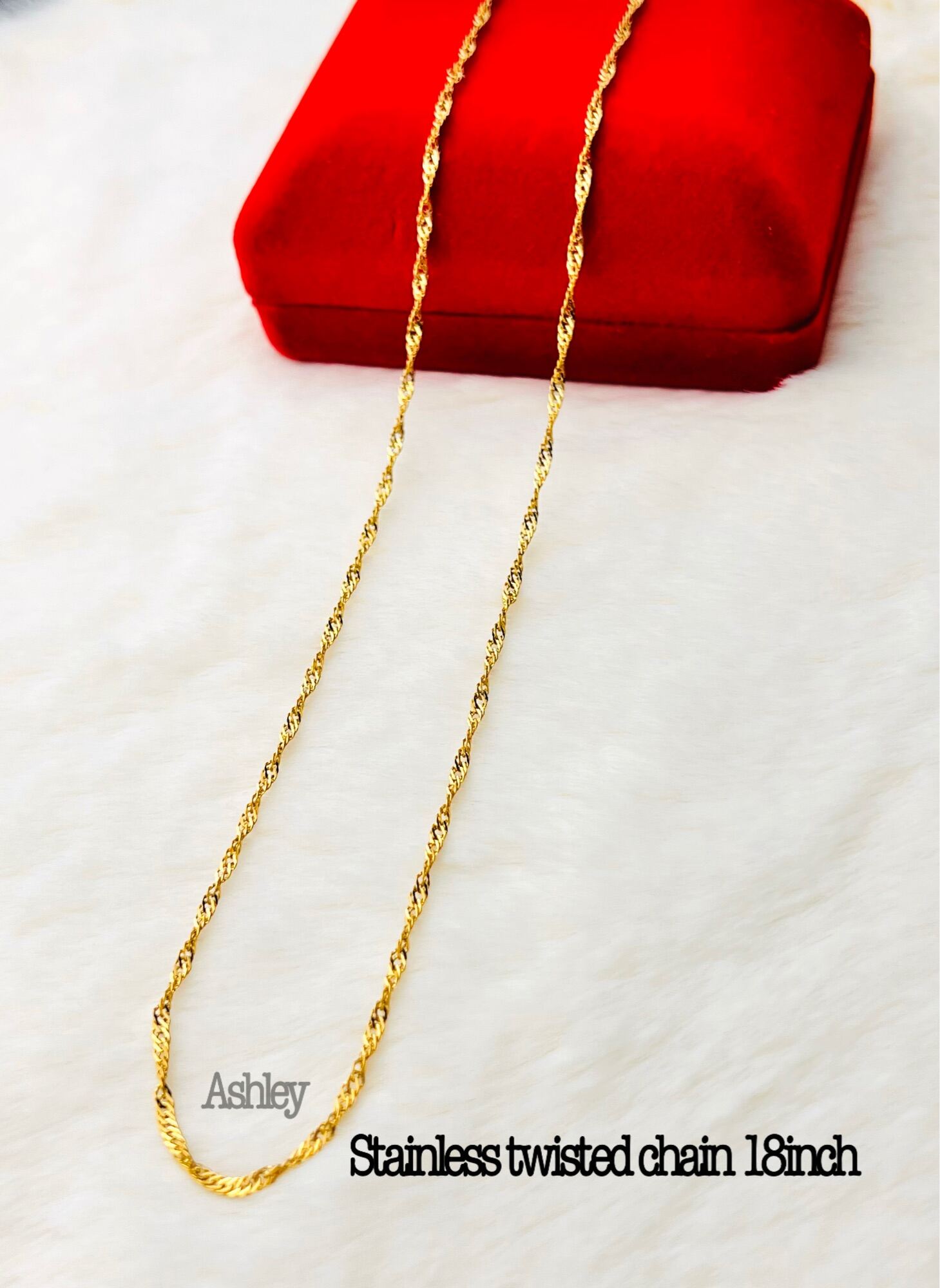 Stainless Gold Twisted Chain 18inch / 45cm Lazada PH