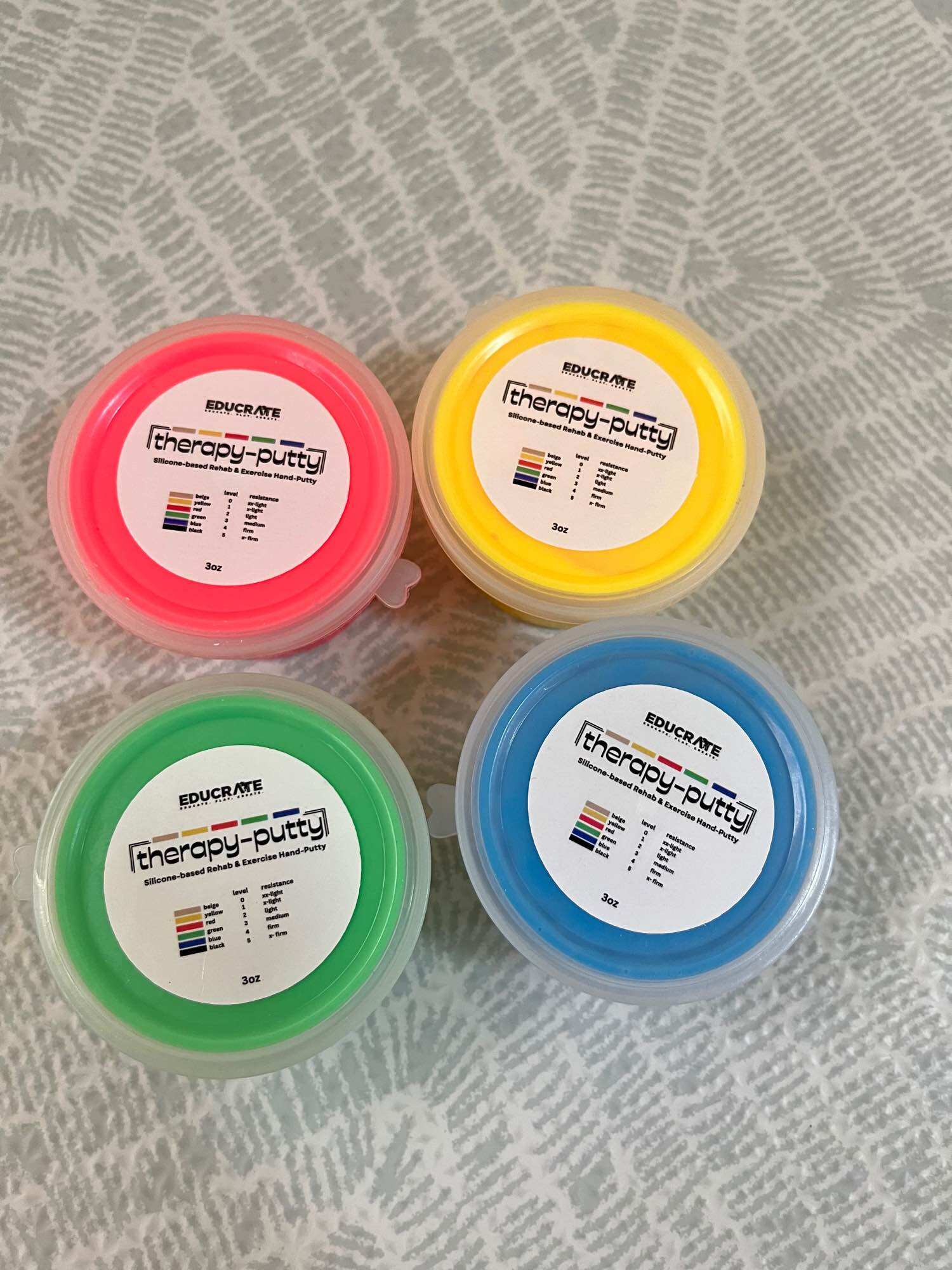 CanDo Theraputty Exercise Putty 2 Oz. Set Of 6 :: Ideal For Developing Hand Muscle Strength, Range Of Motion