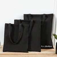 High Quality Katcha Solid White and Black Canvas Tote Bag