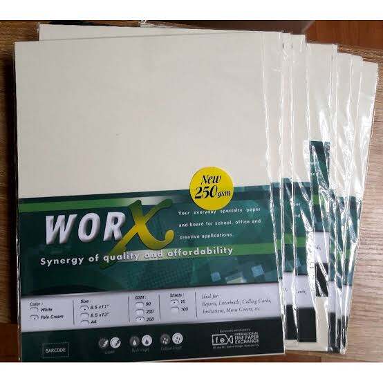 SG Worx Board Bond Paper Short /A4 size 10 PCs/pack