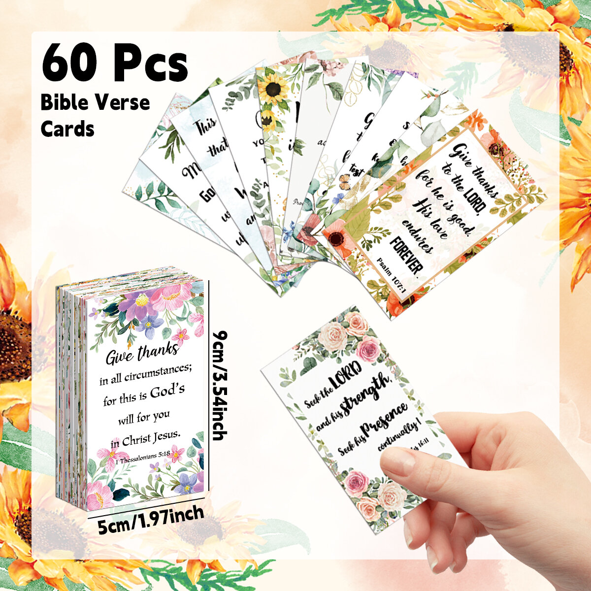 60pcs/pack Bible Verse Cards Prayer Cards for Women with Assorted Bible Verses Mini Scripture Cards Inspirational Quote Cards