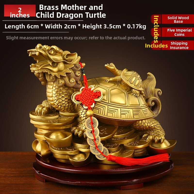 BINYUE | Brass Dragon Turtle Decorations
