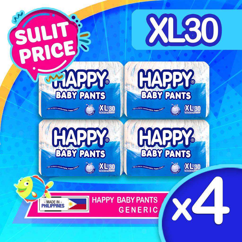 Happy Baby Pants Diapers Extra Large XL Generic 30s