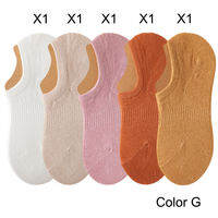 5 Pairs/Lot Womens Socks Summer New Solid Color Invisible Low Cut Socks Female Multipack Plain No Show Socks Anti-slip