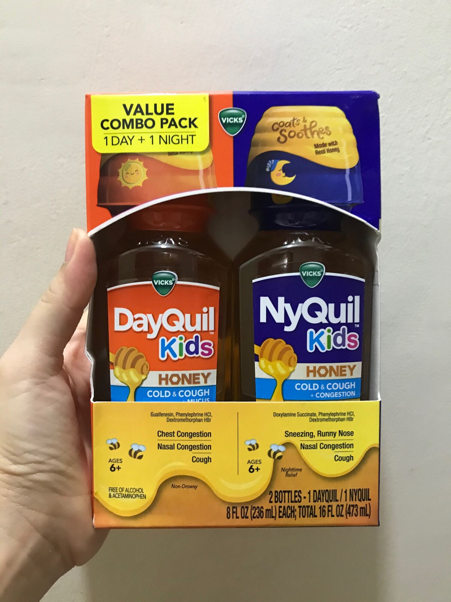 Vicks Dayquil and Nyquil kids cold and cough honey expiry date may 2024