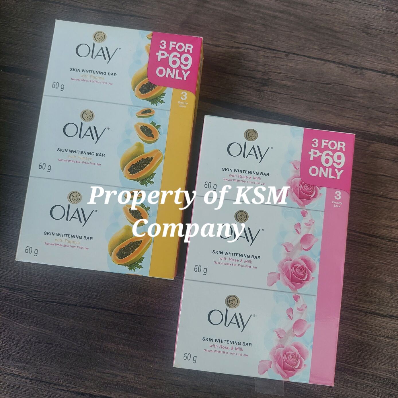 Original Olay Skin Whitening Soap w Papaya 60g x 3Pcs Per Set