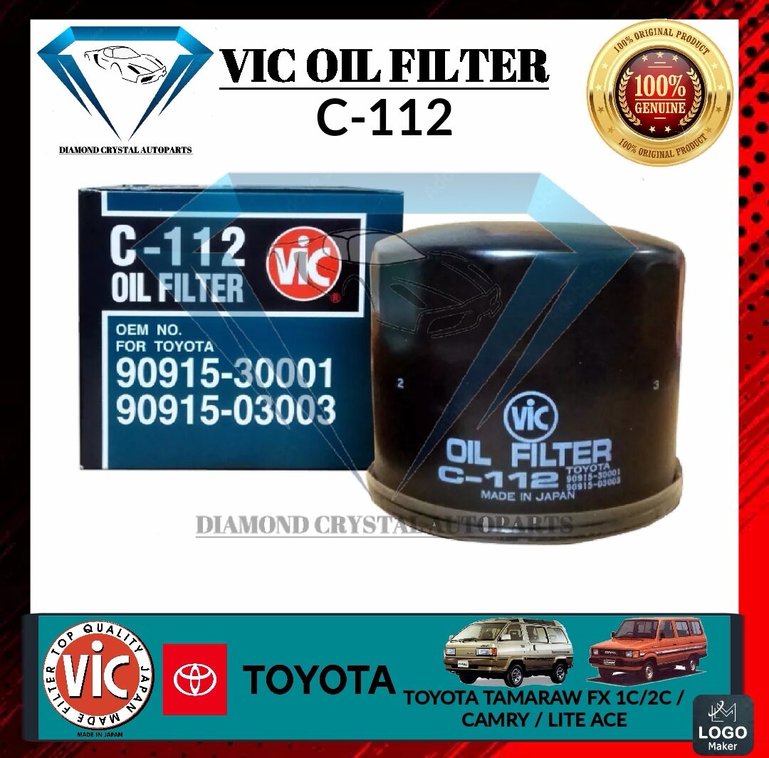 VIC Oil Filter C-112 For Toyota Fx 1C/2C / LITE ACE / CAMRY Engine ...