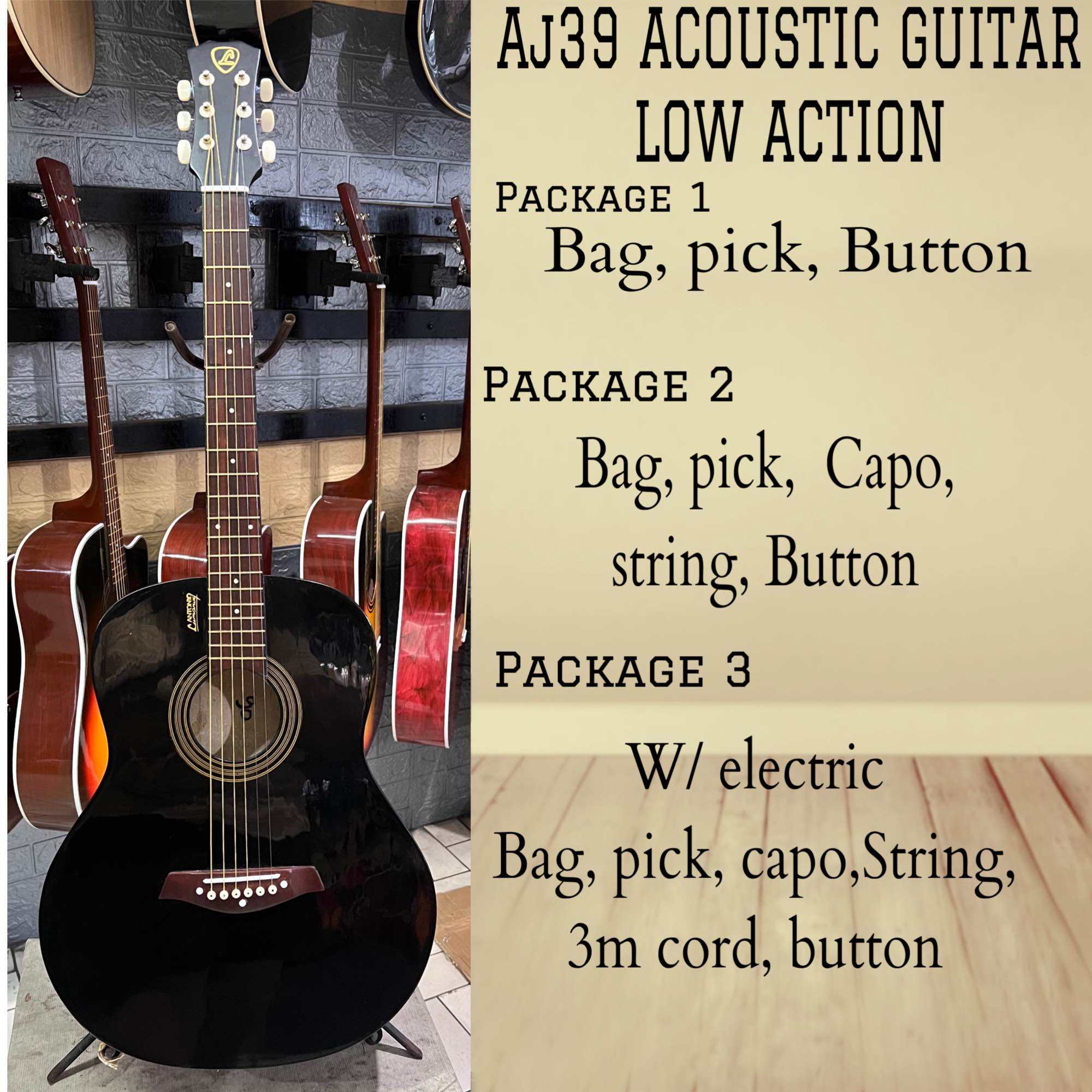 Lumanog Acoustic Guitar with Low Action and Free Set-Up