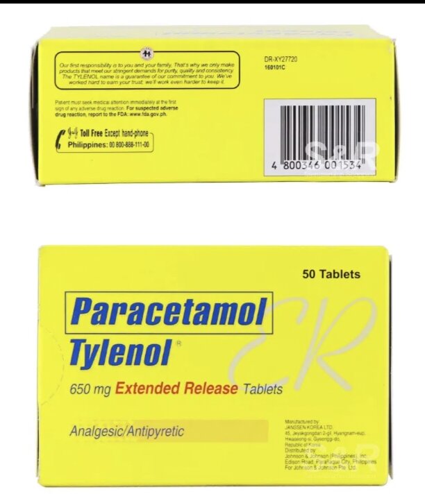 PARACETAMOL TYLENOL 650mg.EXTENDED RELEASE TABLETS 50TABLETS Lazada PH