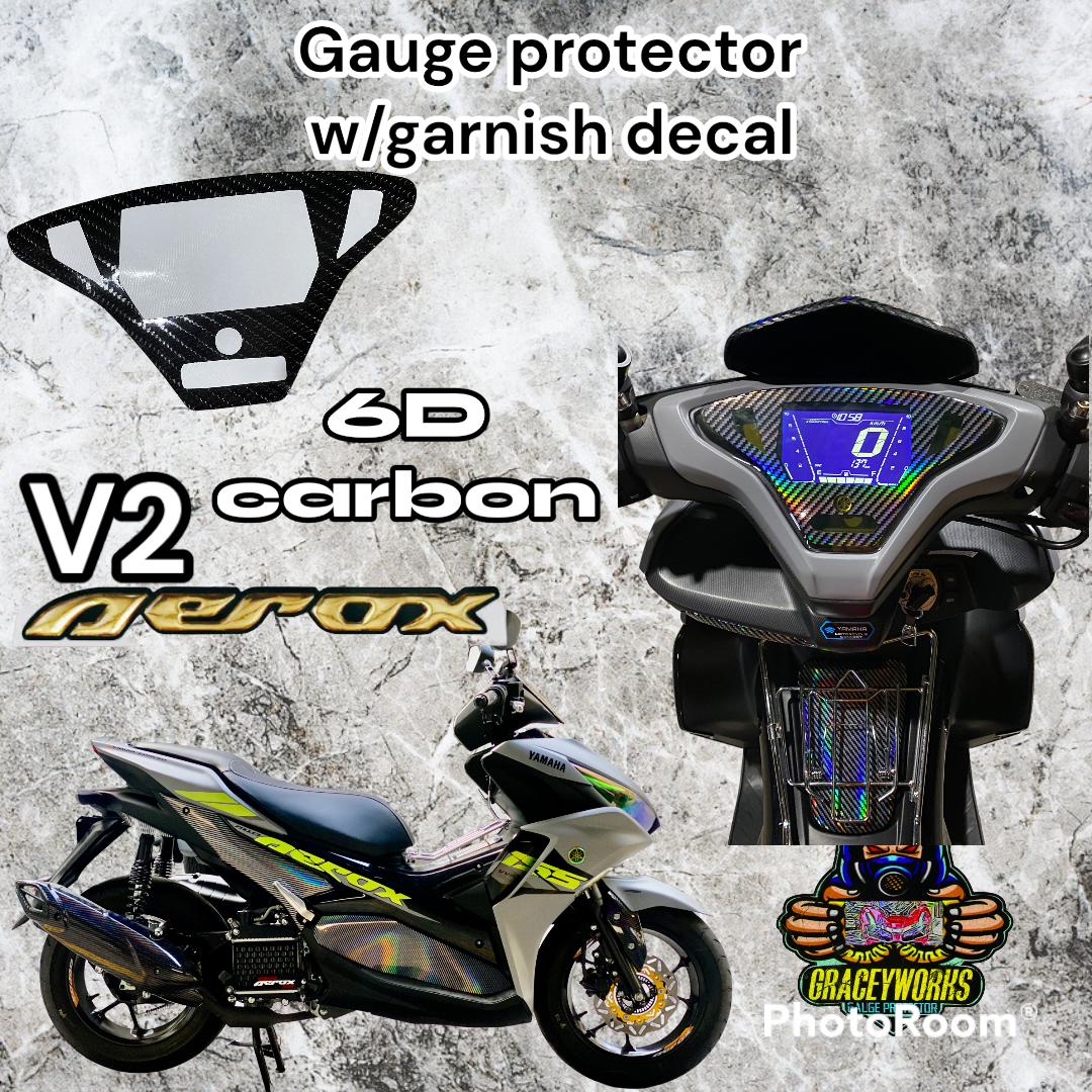 AEROX V2 GAUGE AND GARNISH PROTECTOR (MACHINE CUT). 