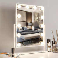 MELEDE Lighted Makeup Mirror Hollywood Mirror Vanity Mirror with Lights Touch Control Design 3 Colors Dimmable LED Bulbs 360°Rotation