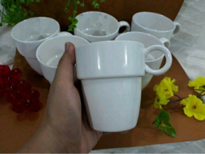 Microwavable Mugs Plain White Coffee Tea Porcelain Lazada PH