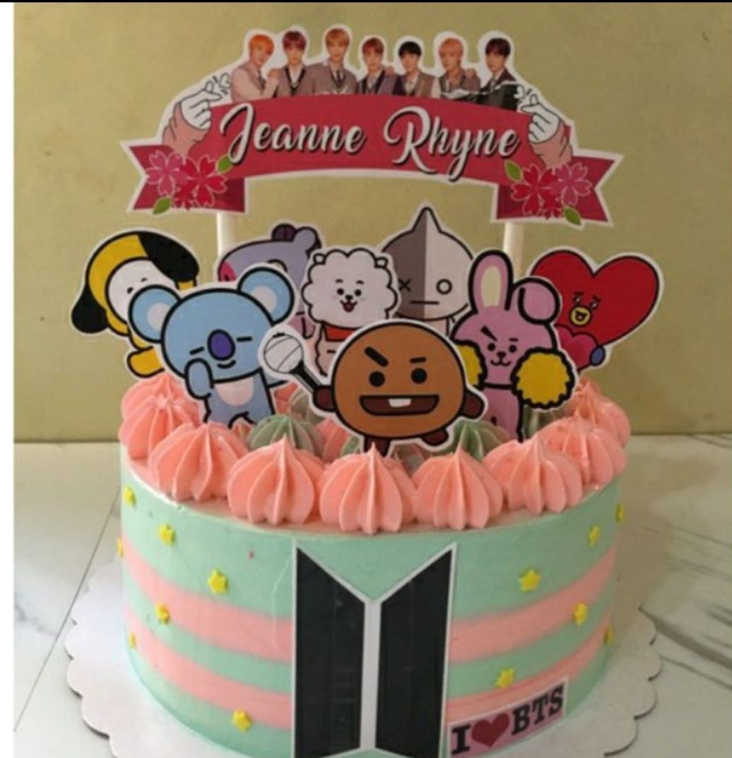 Personalized Custom BTS BT21 Cake Topper / Greeting Card - Etsy