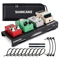 SONICAKE Mini Guitar Pedal Board Guitar Effects Compact Small Pedalboard with Pedals Mountain Tape Cable Tie & Patch Cables