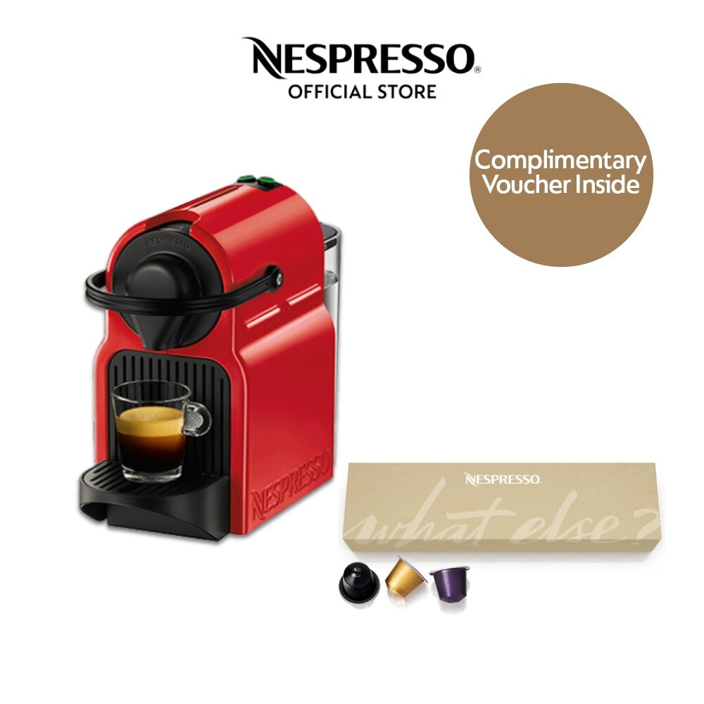 Nespresso® Inissia Red Coffee Maker with Free Capsules