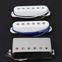 FLEOR 3pcs Alnico 5 SSH Guitar Pickups Single Coil & LP Humbucker Pickup 4 Wires for HSS Guitar Parts