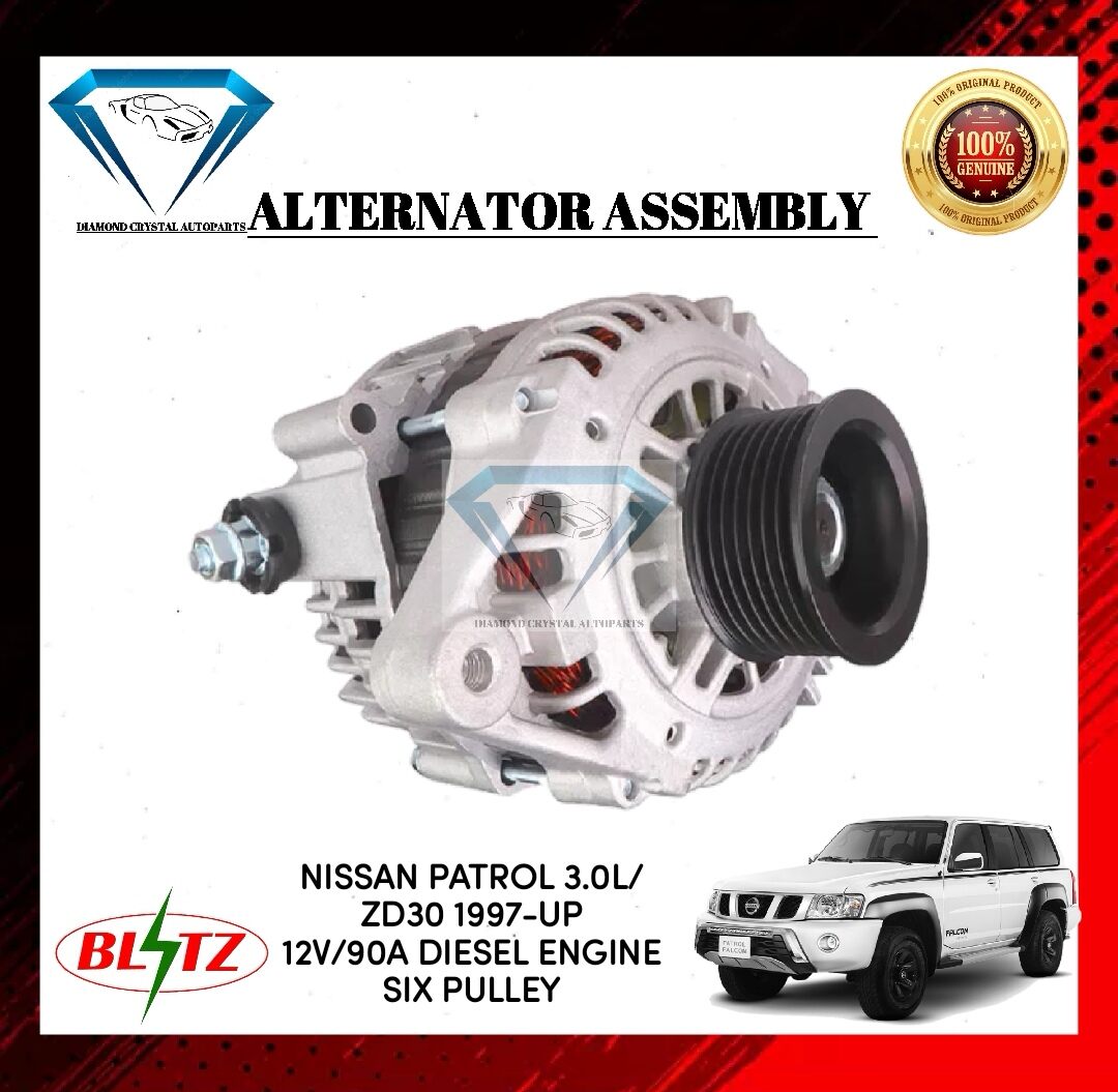 Alternator Assembly Nissan Patrol 30l Zd30 Yr Model1997 Up 12v90a Diesel Engine Six Pulley 0608