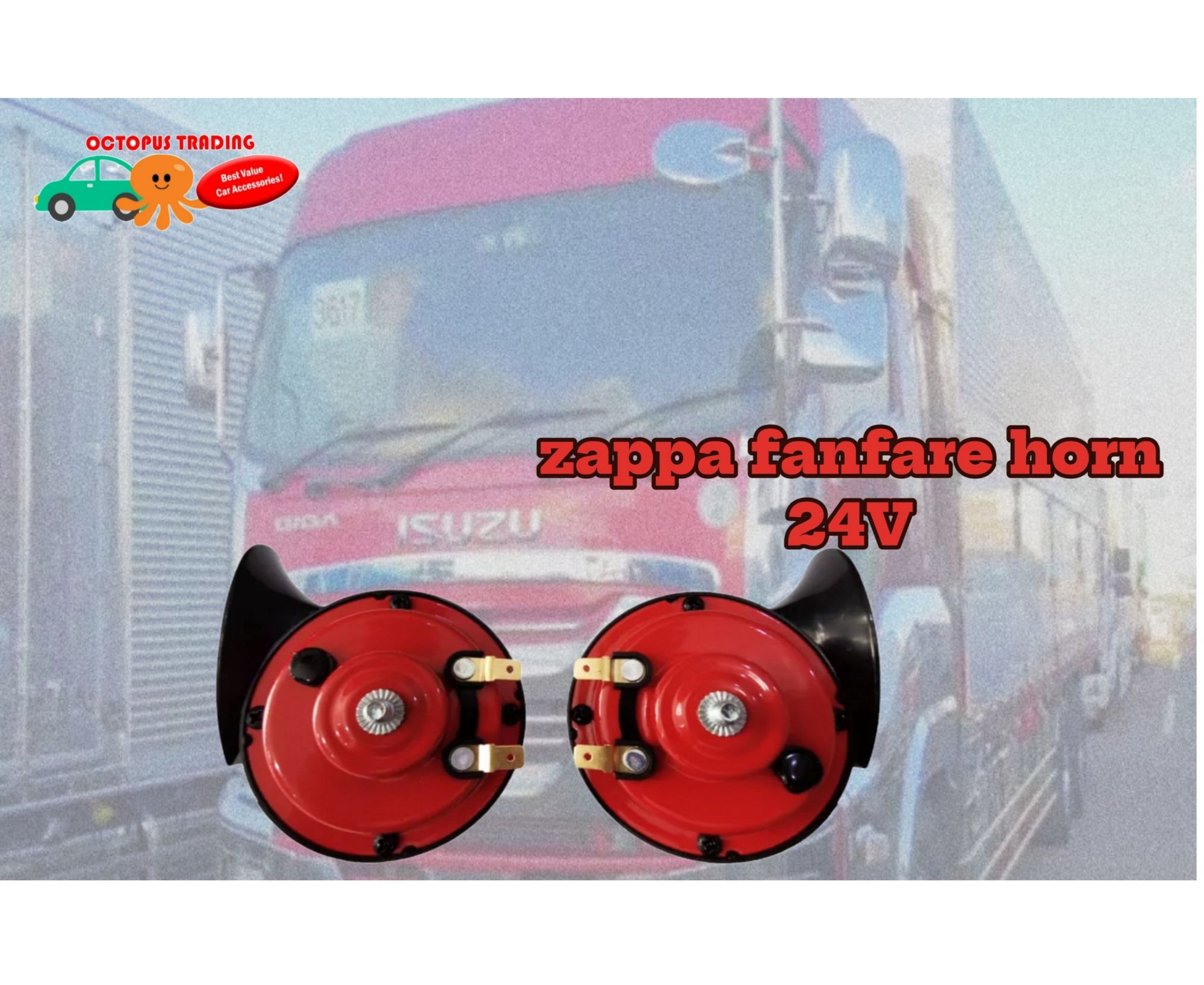 Fanfare Truck Horn Electric Air Horn 12V/24V Universal Truck